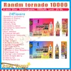 Original RandM Tornado 10000 Puff jetable Vape Pen Cigarette électronique 20 ml 1000 mAh Pod Mesh Coil 6 couleurs vives dispositif en gros Vape10k Puff