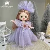 Bambole 16cm Mini Bjd 13 Joint Cute 3D Brown Eye Dress Up Fashion Baby con vestiti Scarpe Childre DIY Toy Girl Gift Free 230427