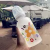 Biberons # Mignon dessin animé en plastique bouteille d'eau sucette paille tasse adapté aux enfants adultes lait bouteille à boire fleur bébé biberon 231127