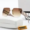 Designer sunglasses for women mens Transparent frameless square letter Sun glasses eyewear beach outdoor shades frame goggles sport driving luxury with original