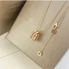 Treasure Home Full Drill Half Drill Three-Ring Snake Bone Necklace Female Plated 18K Rose Gold Taigang A Sex Spirit Snake Fashion Light Luxury