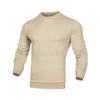 Men's Sweaters Loose Fit Tops Autumn Winter Solid Color Long Sleeve T-shirt Waffle Texture For Casual Bottoming O-neck