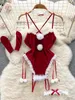 Seksowna piżama przyjęcie świąteczne Paja Pajama Połączenie ciasne kombinezony Smukły Intymny seks Mesh Tosit Kobiet Zasilanie bielizny Sexy Set 231128