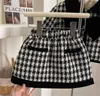 Clothing Sets Retail Baby Girls Winter Fall Formal Lady Sets Bow Coat Skirts Princess Christmas Black Plaids Suits Girl 2-7T 231127