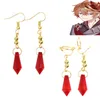 Kolczyki Dangle Chińska gra Genshin Impact Akcesoria Tartaglia Red Crystal wisiorek Ucha Ucha dla mężczyzn Women Cosplay Hurtowa