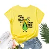 Camiseta limão em uma pêra frutas engraçadas cantar camiseta gráfica para mulheres manga curta crewneck algodão verão camisetas topos roupas femininas topo