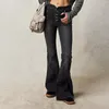 Jeans femininos bootcut flare meados de cintura estiramento perna reta magro sino inferior namorado calças jeans y2k streetwear