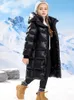 Пуховое пальто, куртка для девочек и мальчиков, длинные ультра-толстые парки, черные детские теплые пальто с капюшоном, зимняя одежда для детей, зимний комбинезон с подкладкой XMP548 231128