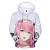 Sweats à capuche pour hommes Vêtements pour hommes 2023 Sweat à capuche Anime Darling In The Franxx 02 Zero Two Sweats Bo Y2K Kids Top