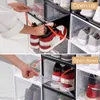 Boxes Bins Great Holder Large Opening Thickened Flip Pull-out Type Display Storage Box Stackable Shoe Organizer W0428