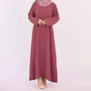 Ubranie etniczne Islamskie kobiety swobodne sukienki z długim rękodzie