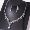 Collana orecchini set sposa squisita per le donne girocollo di fiori di lusso abito da sposa set da sposa moda