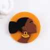 Brooches Design Punk Cool Lady Wear Big Hat Acrylic For Women Elegant Brooch Badge Lapel Pins Fashion Jewelry Party Gifts