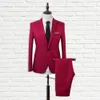 Mäns kostymer blazers män kostym set mäns kostym tyg sportkläder smala män kappa byxor passar sommaren lapel formell elegant en knappfickor blazer bröllop 231127