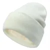 Berets unisex winter warm gebreide beanie hoeden manchet zachte dikke fleece gevoerde ski -schedels caps voor mannen vrouwen