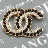 20style classic retry brand nere nere in pelle nera lettere spille rhinestone perle designer cupite di gioielleria