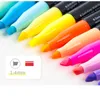 12PCSwaterColor Brush 4/6pcs Lägg till Super Monami 601 Färg Highlighter Pens Set 1-4mm Pastell Bright Marker Drawing Liner Office School Supplies F089 P230427