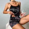 Pyjamas sexy Pyjamas Sous-vêtements sexy pour femmes Pyjamas en satin Ensemble de shorts en soie Cami Pyjamas doux Pyjamas Robe de soirée 2 pièces Pyjamas imprimés Pyjamas non imprimés 231128