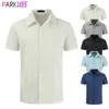 Camisas de vestido masculinas Camisa tradicional de acampamento cubano masculino Camisa Guayabera Manga curta Bordada Bordas Camisetas de praia México estilo caribenho Chemsie P230427