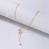Naszyjniki wisiorek mody metalowe koło sztuczny naszyjnik z frędzlowca dla kobiet żeńskie vintage proste złoty kolor biżuterii