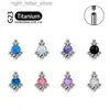 Stud Titanium G23 Stud Earrings Zircon Opal Gem for Women Helix Cartilage Tragus Lobe Ear ASTM Standard F136 Piercing Jewelry YQ231128