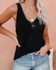 Suéteres femininos mulheres verão malha praia tank tops v pescoço sem mangas mulher casual coreano colete camisa blusa S-XL