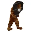 Costumes de mascotte de lion marron foncé Halloween personnage de dessin animé de haute qualité personnage de carnaval taille adulte tenue de fête de Noël costume pour hommes femmes