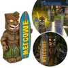 Garden Decorations Tiki Welcome Surfboard Statues Indoor Outdoor Home Decor Figurines Porch Crafts Backyard Patio Resin Lawn Ornaments 231127