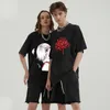 Camicie da uomo kaus grafis anime tokyo ghoul untuk pria wanita retro kaus katun dicuci atasan longgar musim panas kaos oblungo ukuran besar harajuku streetwear 230427