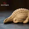 Teaware Creativity Crocodile Statue Ornaments Yixing Purple Clay Tea Pet Sculpture Tea Figurine Crafts Chinese Lucky Tea Set Decoration