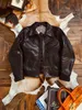 Men's Fur Faux Fur Tailor Brando Ultra Top Italian Uncoated Batik Cowhide U.S. Produced Pure Copper TALON Zipper 1930S Vintage Biker Lapel Jacket 231127