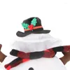 Halsbanden Huisdier Kerstkleding Cosplay Sneeuwpop Hoed Voor Puppy Rode Geruite Kostuums
