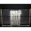 Cerveza fría aquí Arte Decoración de pared Casa Café Bar LED Letrero de neón