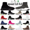 Speed 1.0 2.0 Luxury Casual shoes for men Women Flat Sole Vintage Beige Pink platform Sock boots shiny knit designers socks Sneakers speed trainer Dhgate free shipping