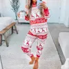 Tenues assorties à la famille 2023 Ensemble de pyjamas de Noël d'hiver Maman Papa Enfants Bébé Elk Imprimer Casual Vêtements de nuit doux Look de Noël Pyjama 231128