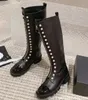 Chanells Boots Chanellies Универсальный хананельный рыцарь высокий бочонок