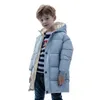 Donsjas 2024 Winter Meisjes Jassen Parka Snowsuit Warm Dikker Kinderen Capuchon Rits Verdikte Bovenkleding Kinderen Lange Jas 231128