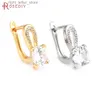 Stud 18K couleur or en laiton et Zircon avec goupille boucles d'oreilles crochets fermoirs bijoux à bricoler soi-même faisant des fournitures boucles d'oreilles accessoires pour les femmes YQ231128