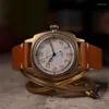 Wristwatches Engraved Antique Watch Hand-made Old Oyster Shell 9015 Movement Retro Small Square Formal Mechanical For Men