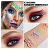 Brillant à lèvres Eyeliner liquide Set Crayon Eyeliner coloré longue durée Eyeliner liquide Fournitures de maquillage pour les yeux 12 couleurs Stylo Eyeliner mince 231128