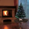 Christmas Decorations 24 Green Pre-lit Mini Fiber Optic Tabletop Artificial Christmas Tree with LED lights gold base Xmas Table top tree 231127