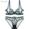 Sexy Set Logirlve Top Sexy Bra Set Women Bras See Through Flowers Embroidery Lingerie Transparent Lace Ultrathin Lady Pink Underwear Set P230428