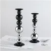 Bougeoirs Chambre Style Nordique Stand Verre Noir Salon Bâton De Luxe Géométrique Lustre Bougeoir Décor Drop Livraison Maison Otj5W