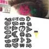 Tattoos Colored Drawing Stickers Professional 25pcs Hair Tattoo Template Coloring Carving Pattern Stencil Hair Styling Tattoo Sticker Accessories Beauty SalonL