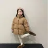 Down Coat Korean 2023 Winter Children Girl Parka Cotton Padded Stand Collar Kid Snowwear Warm Soft Quilting Jacket 231128