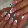 Kunstnagels 24 stuks Kleurrijke amandelvormige nepnagels Afneembaar Druk op kunstnagels Tips Franse volledige dekking Kunstnagels Franse manicure gereedschap 231128