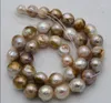 Kedjor naturliga 11-13 mm flerfärgade barock edison pärlpärlor halsband 18 "36"