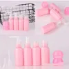 Bottiglie di stoccaggio 6 pezzi Set da viaggio riutilizzabile Pacchetto Cosmetici Kit di strumenti per trucco per pressatura in plastica per flaconi spray