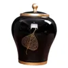 Bouteilles de stockage Style chinois ancien pot de gingembre en céramique Vase boîte à thé Temple avec couvercle peut pour le café
