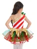 Dancewear Kids Küçük Kızlar Elf Noel Elbise Seraları Stripes Karnaval Festivali Santa Cosplay Costume Ballet Tenararı Tutu Elbise Balerin 231127